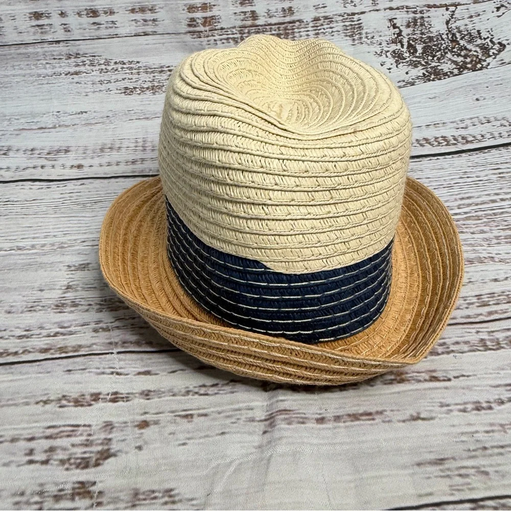 Tommy Bahama Kids Striped Woven Straw Hat‎ Blue One Size NEW